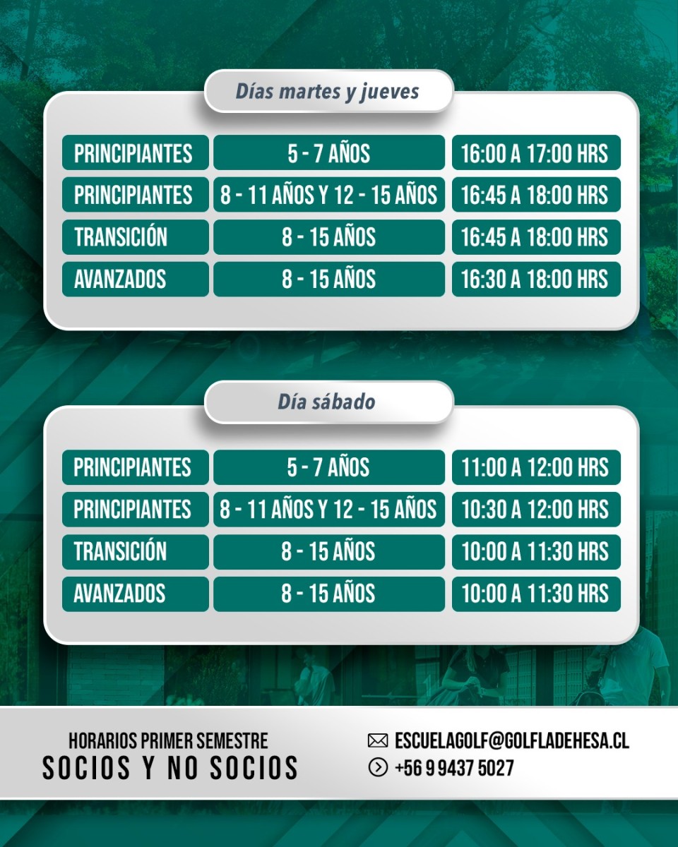 Horarios Academia